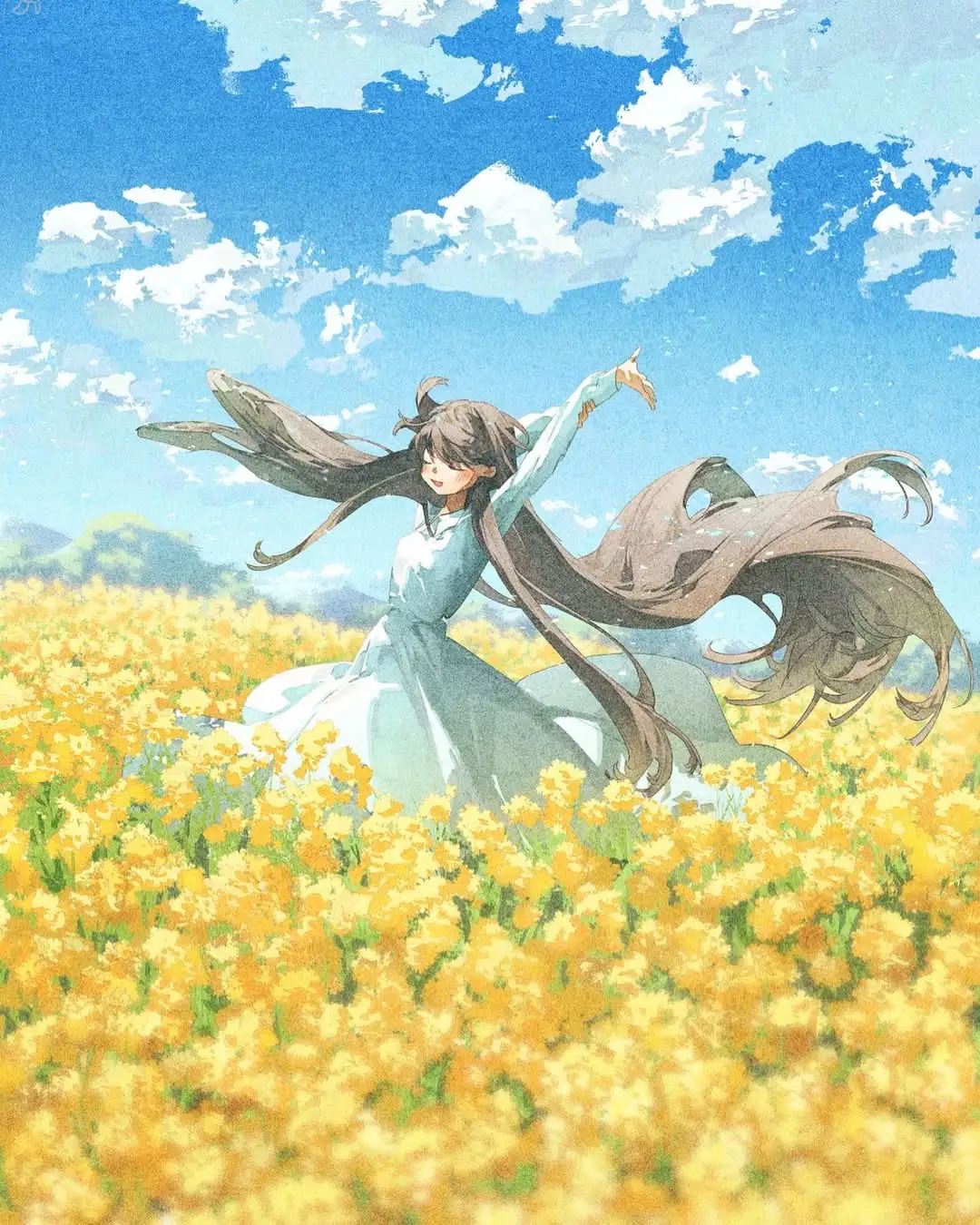 复古又浪漫的画风，诉说少女与花的故事