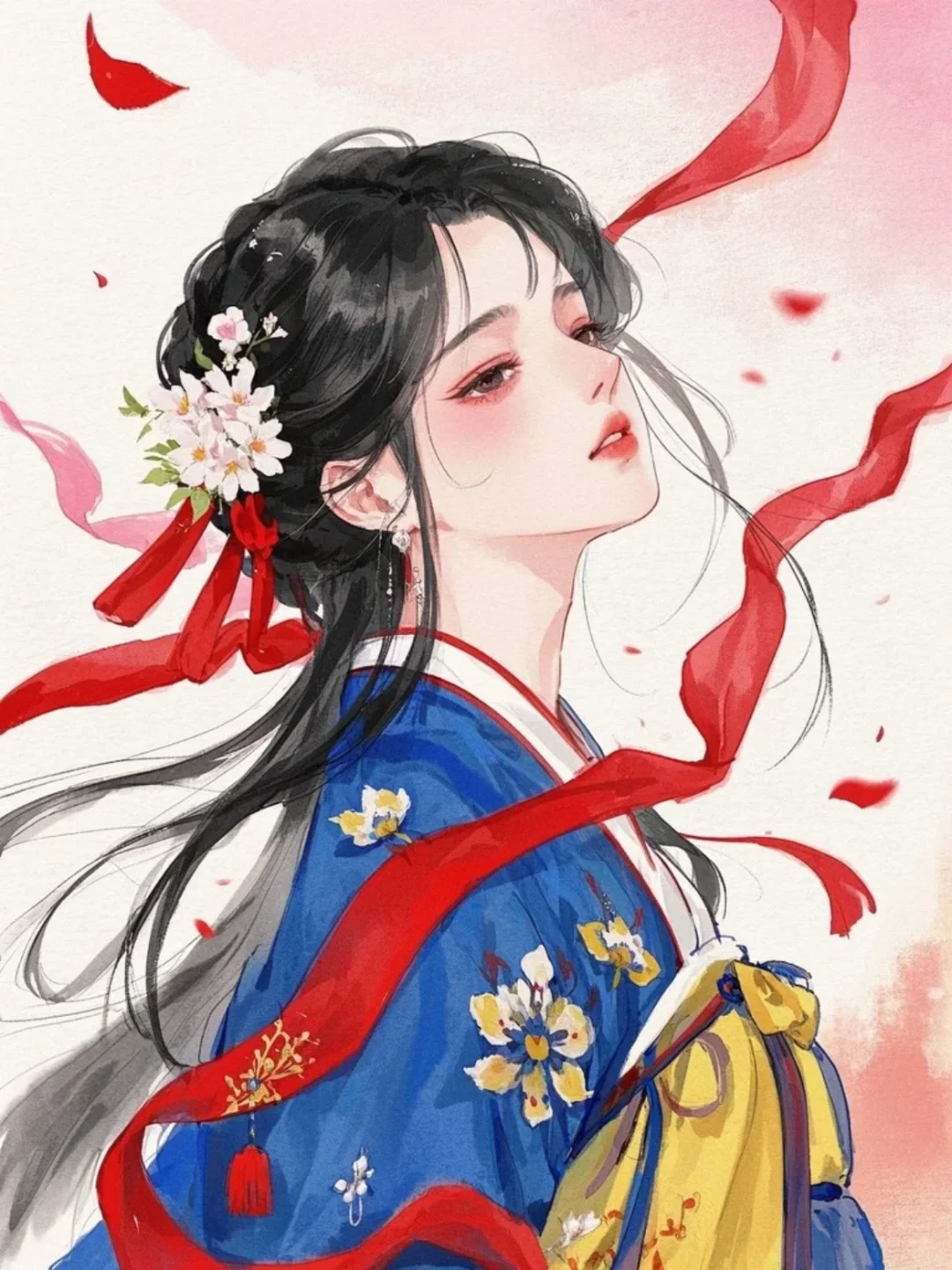 图一的古风女孩，好喜欢！