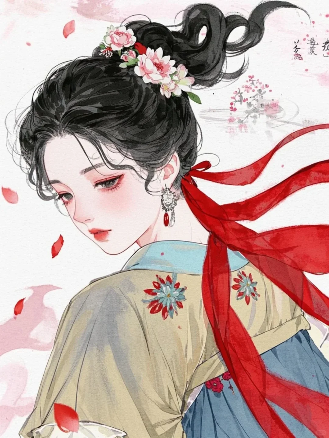 图一的古风女孩，好喜欢！