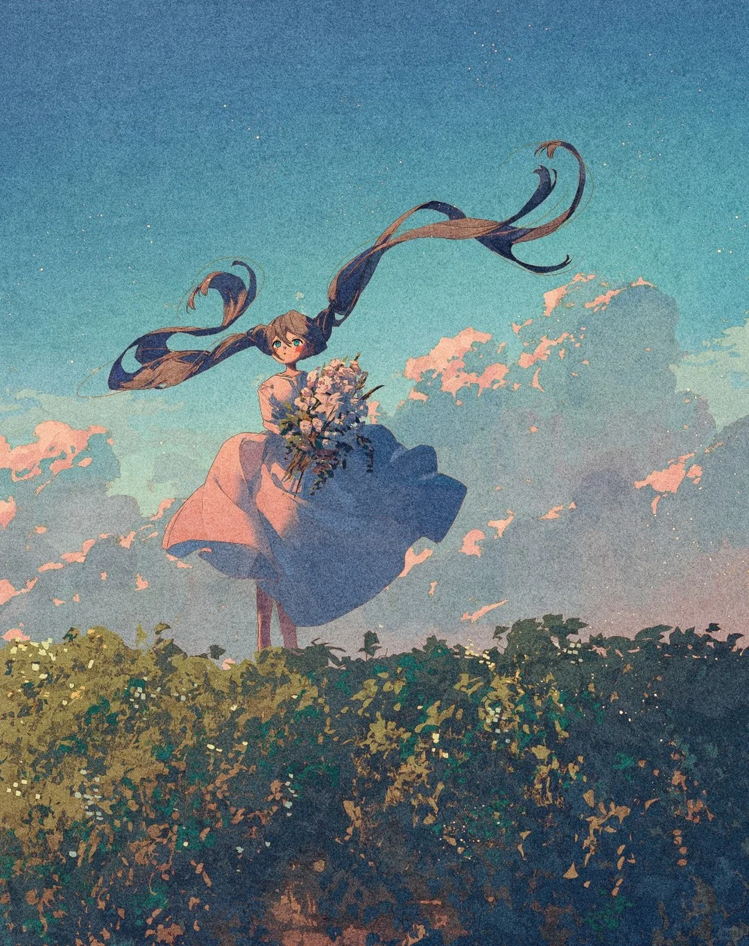 复古又浪漫的画风，诉说少女与花的故事