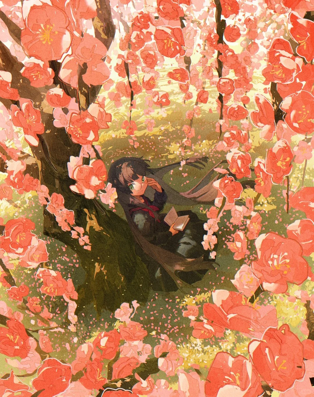 复古又浪漫的画风，诉说少女与花的故事