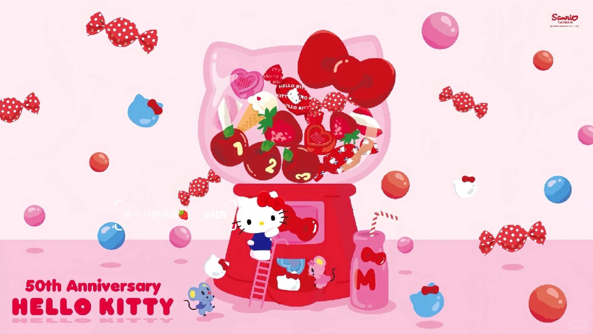 平板电脑壁纸｜超粉嫩HelloKitty三丽鸥壁纸
