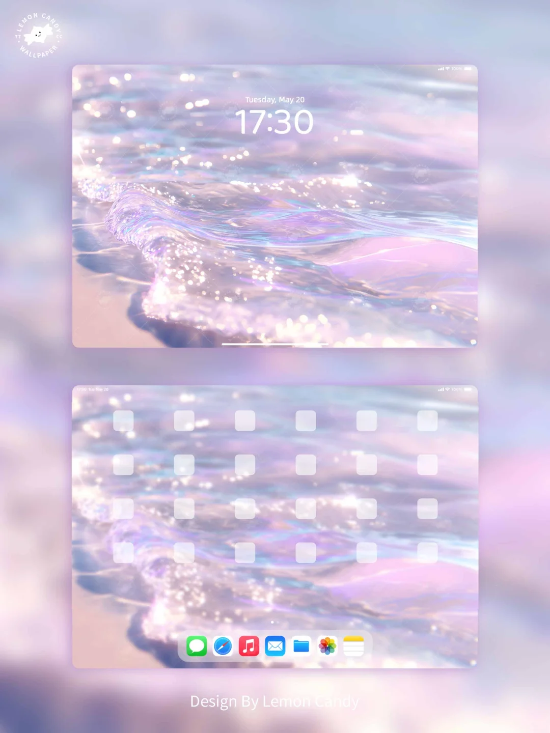 流水系列-蓝紫色玻璃海平板端 #F119