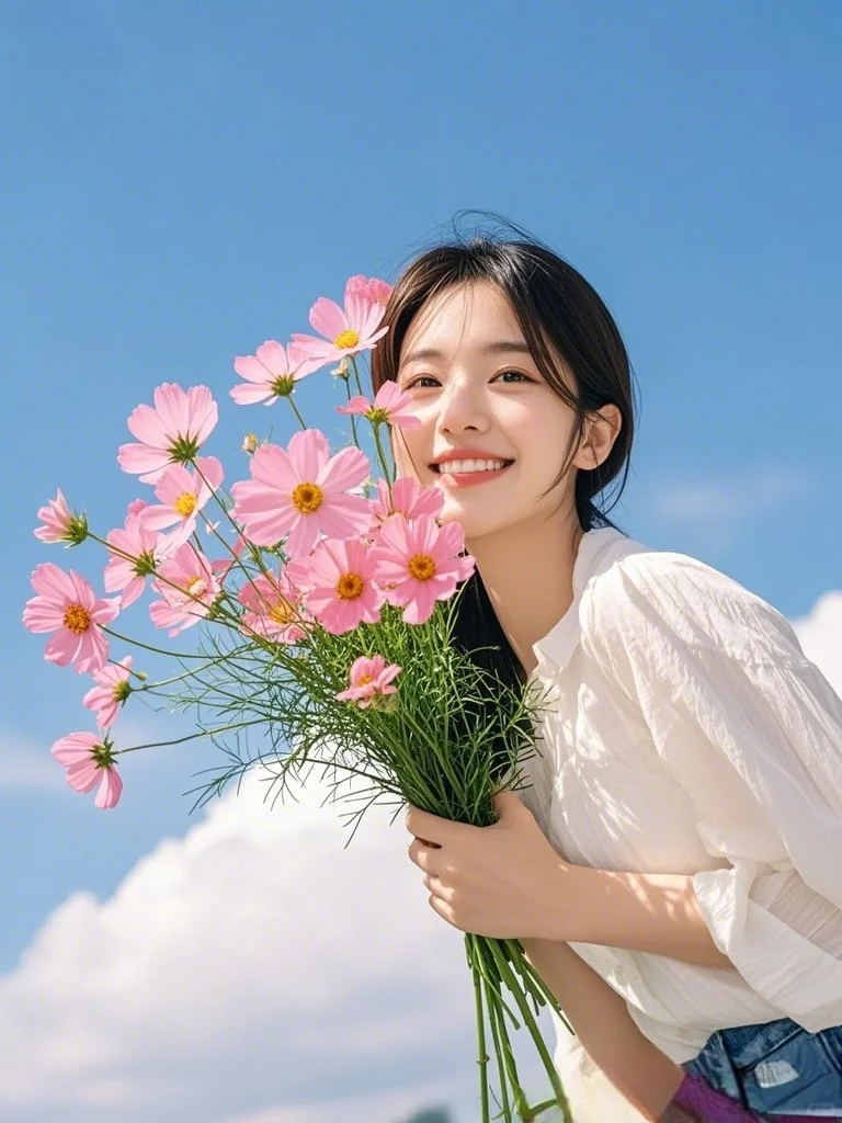 今日分享辫子鲜花少女～
