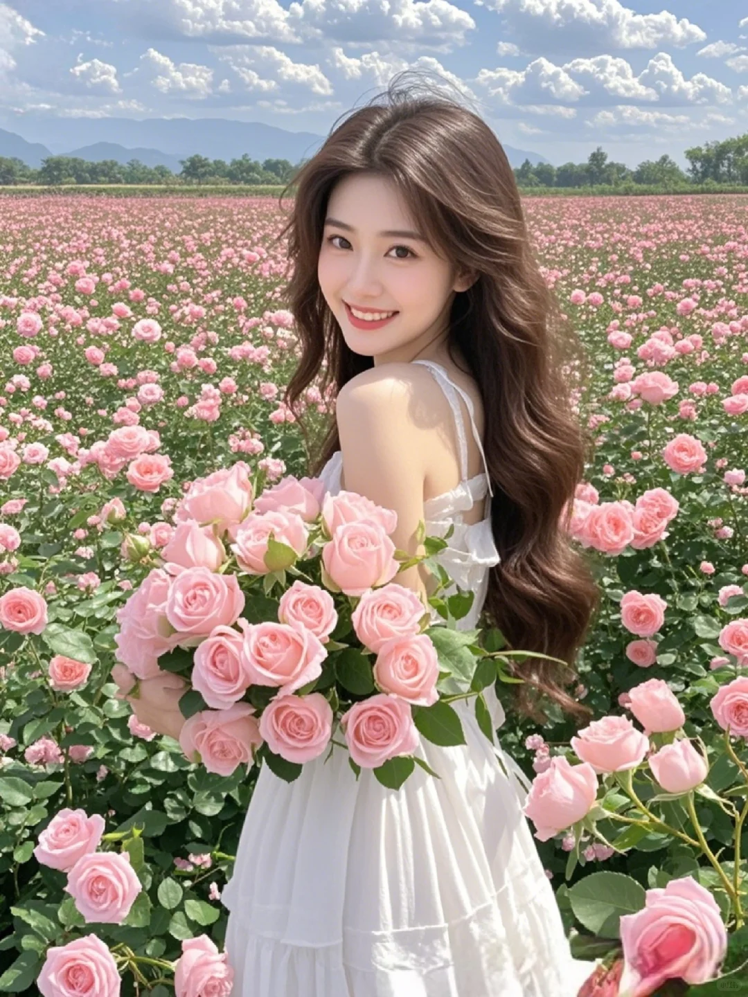 今日分享辫子鲜花少女～
