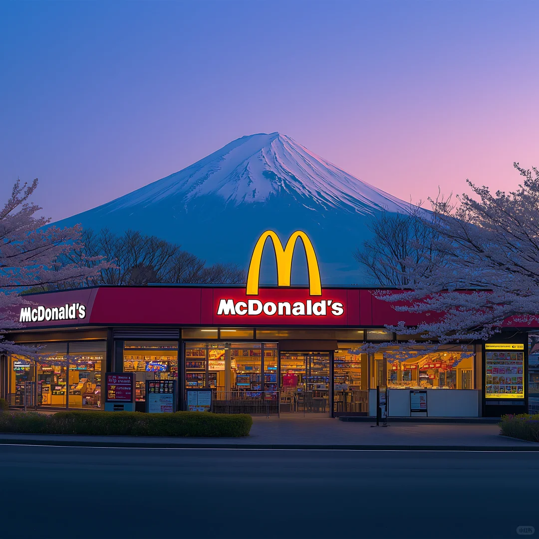 高清壁纸｜富士山🗻下的麦当劳