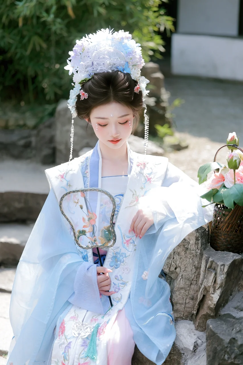 收藏❗️宋制簪花珍珠妆拍照姿势📷|苏州写真