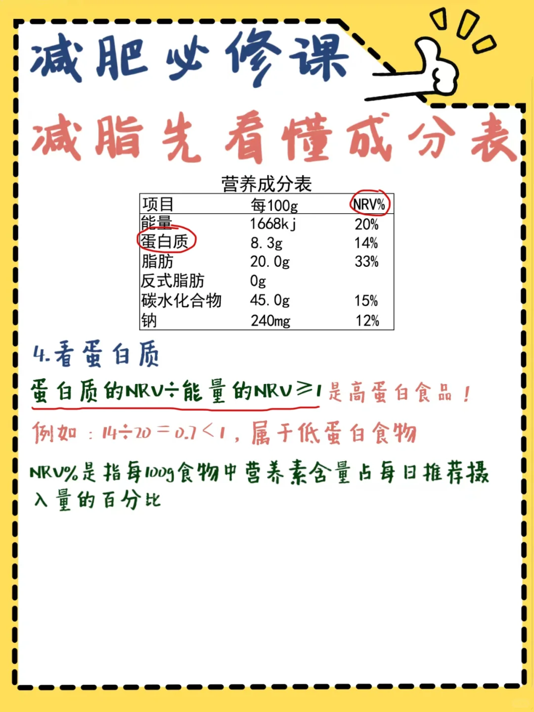 🔥减脂先学会看成分表✅吃对才能瘦更快～