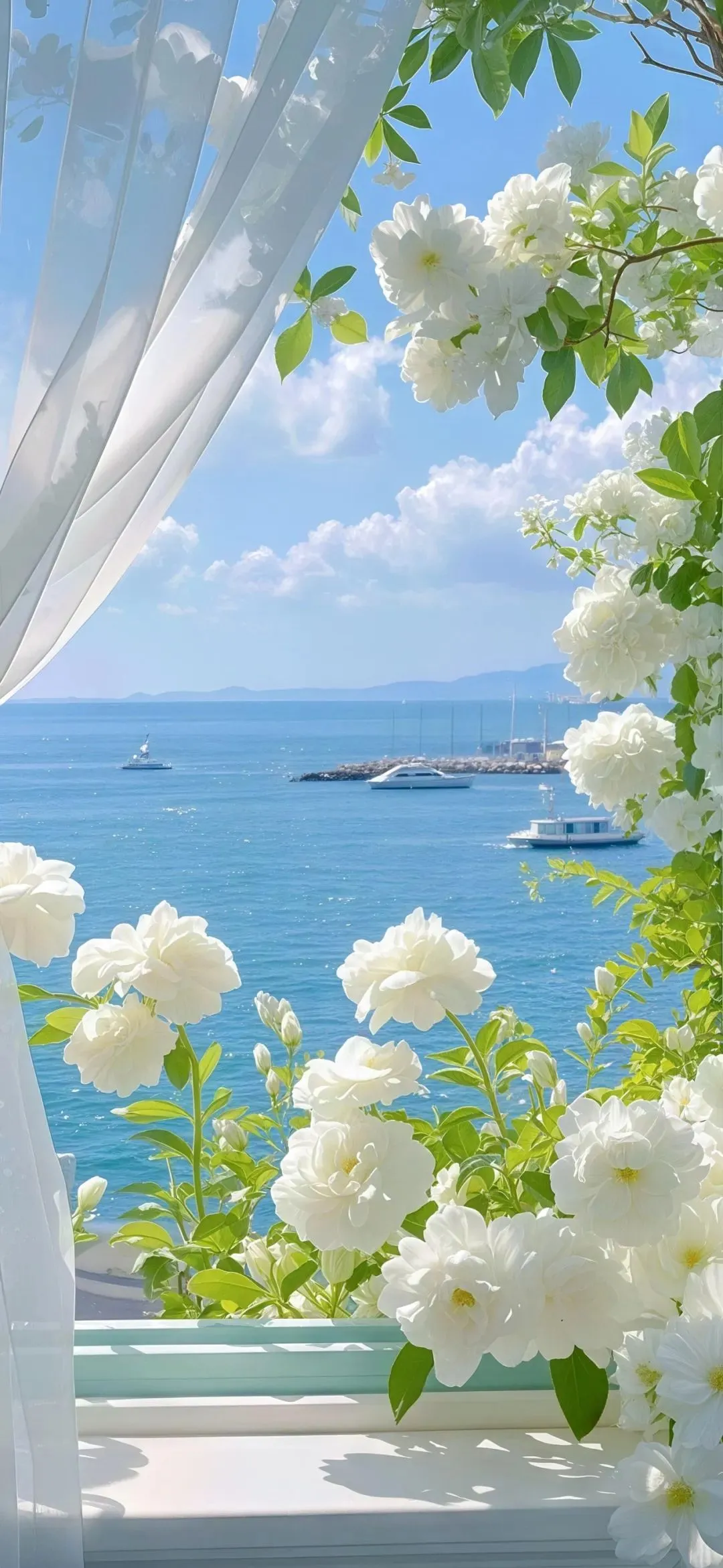 𝙎𝙝𝙖𝙧𝙚｜夏日海边鲜花壁纸