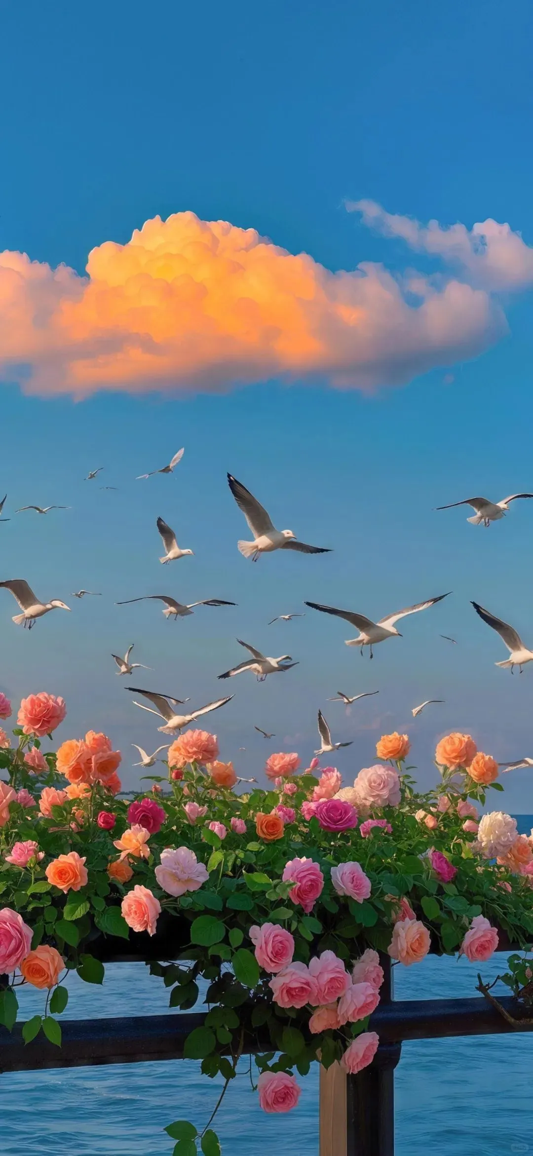 𝙎𝙝𝙖𝙧𝙚｜夏日海边鲜花壁纸