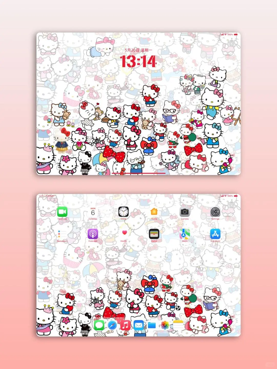 ！满屏的HelloKitty丨丨ipad平板壁纸|||满屏