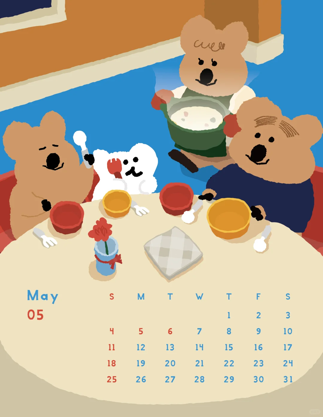 我们就是一家人！[5月电子日历壁纸分享]