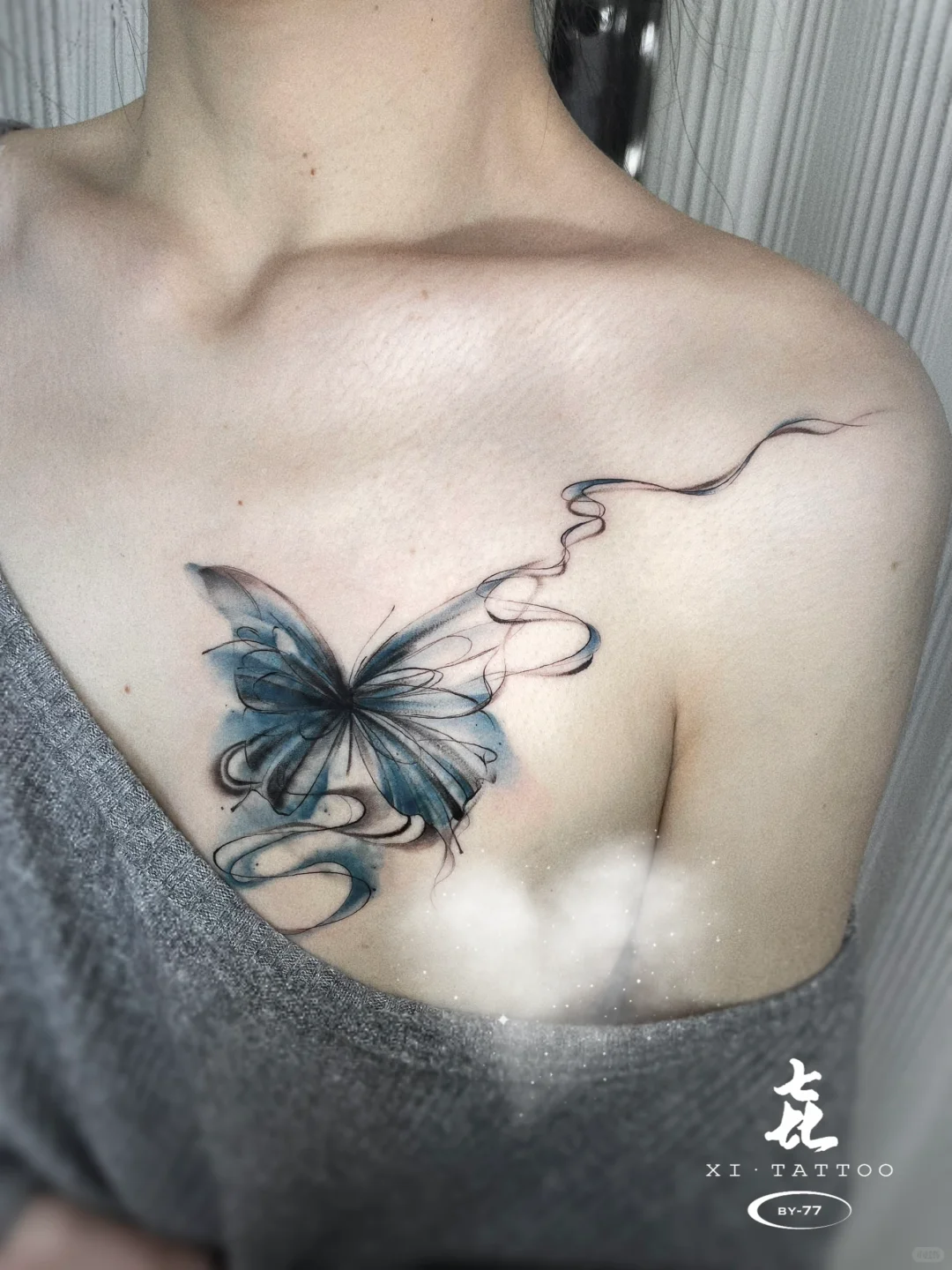 💙🦋水墨蝴蝶｜遮盖旧图