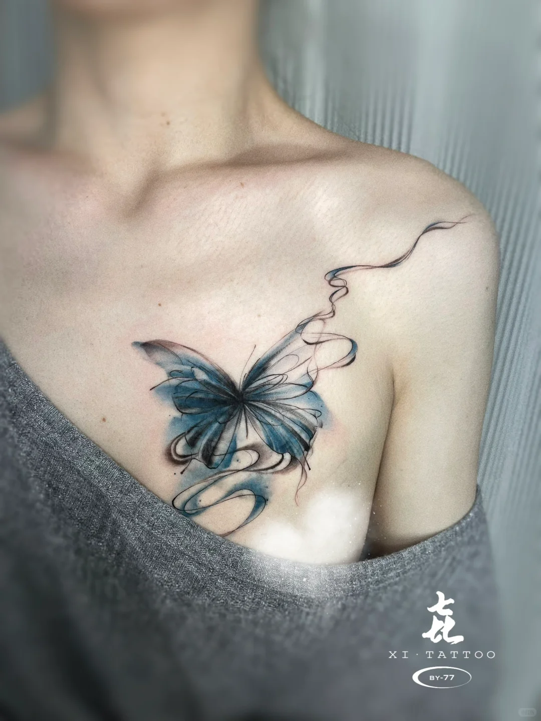 💙🦋水墨蝴蝶｜遮盖旧图