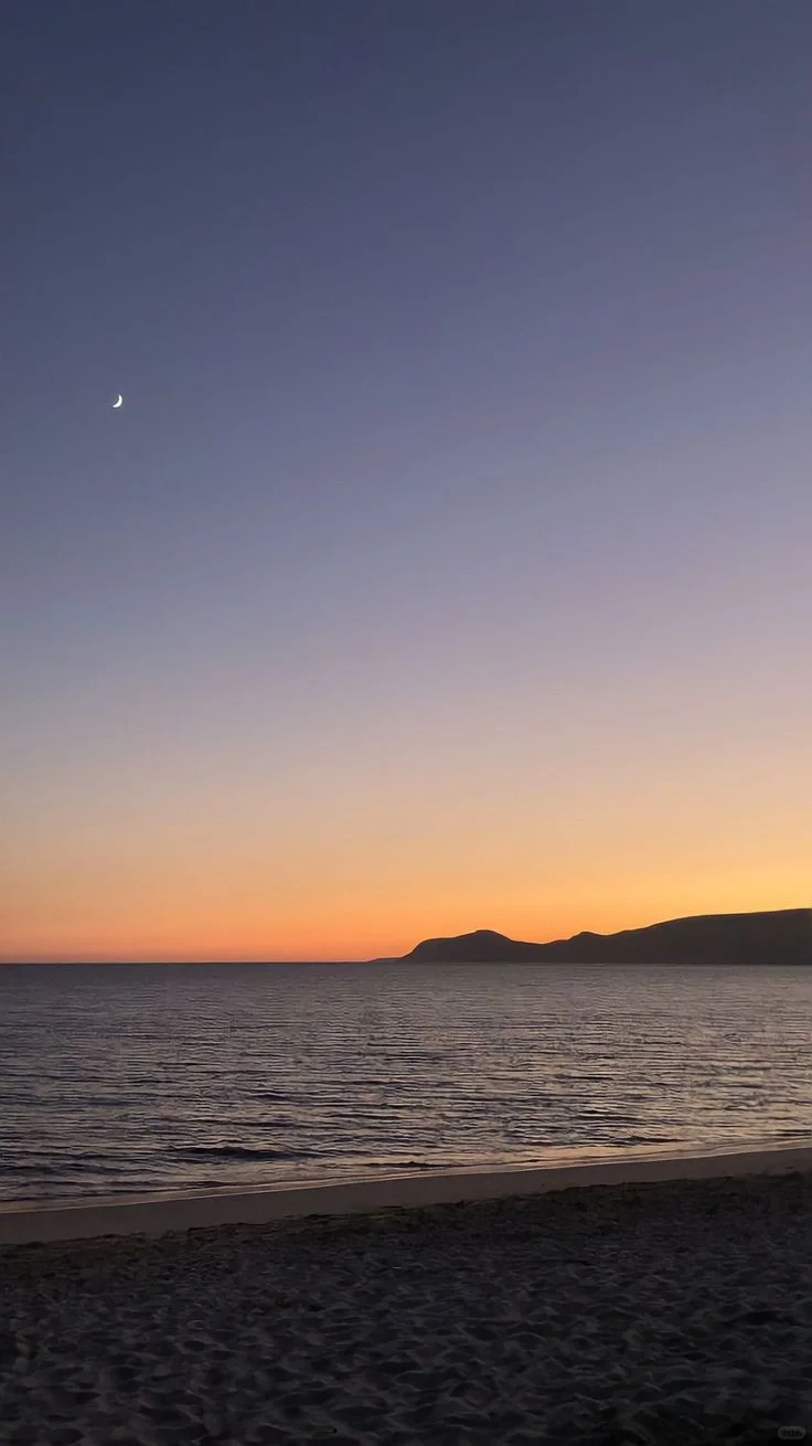 梦幻沙滩夕阳，壁纸里的极致风景