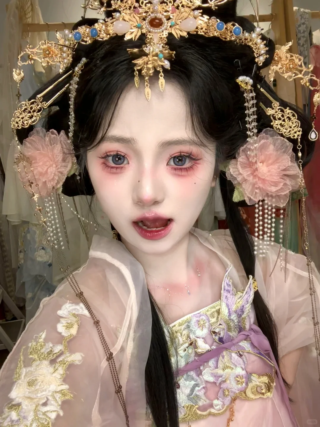 女大学生做汉服模特的第三组妆造！