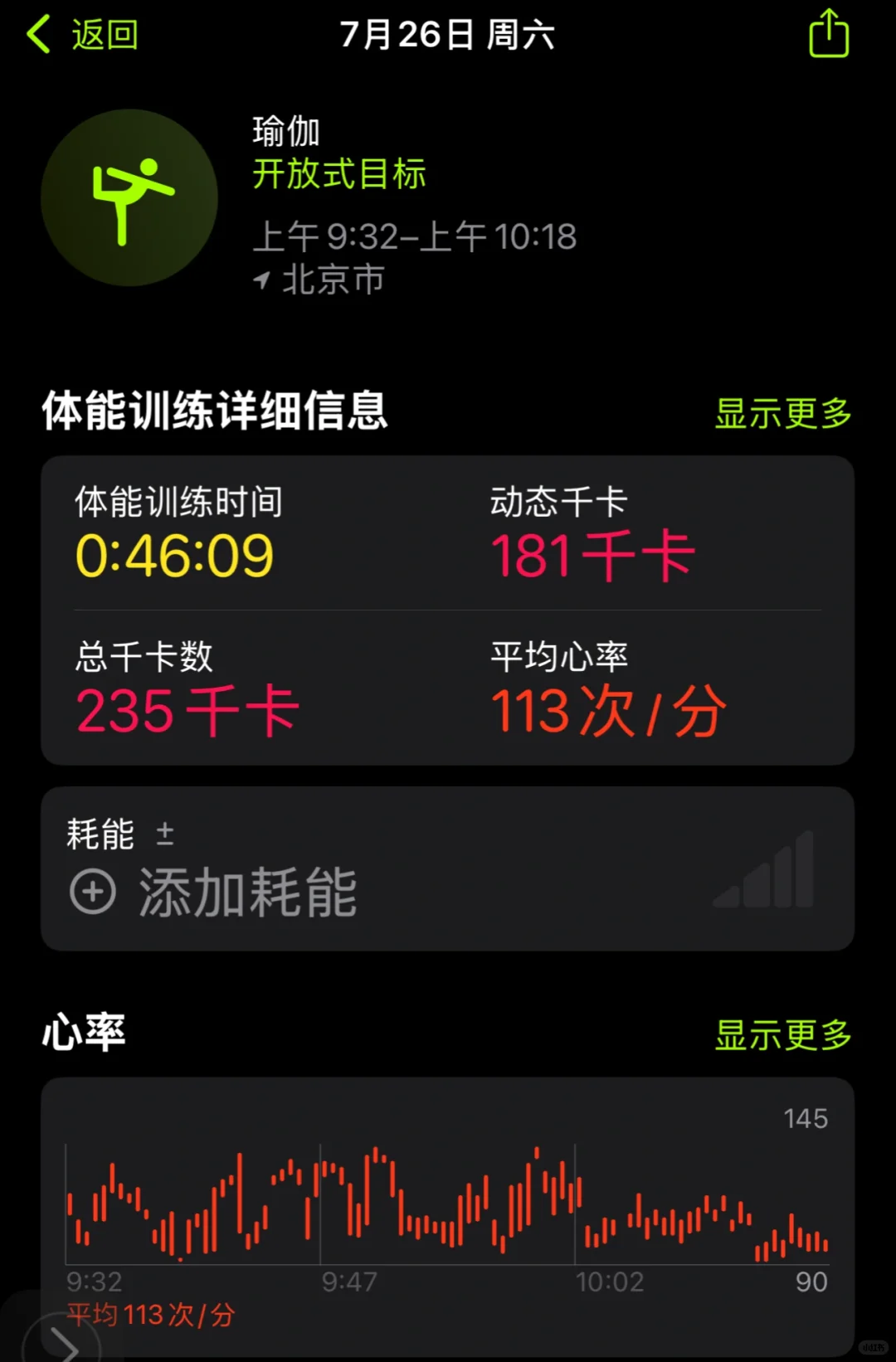 今日消耗1200千卡！