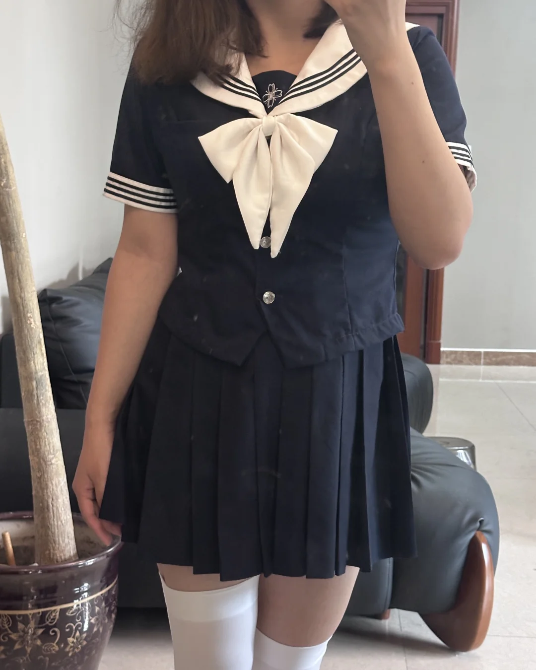 我宣布白色长筒袜就是水手服穿搭的神！