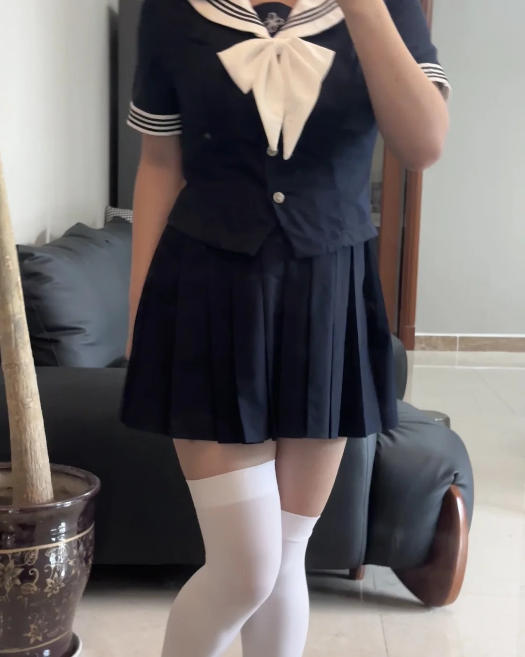 我宣布白色长筒袜就是水手服穿搭的神！