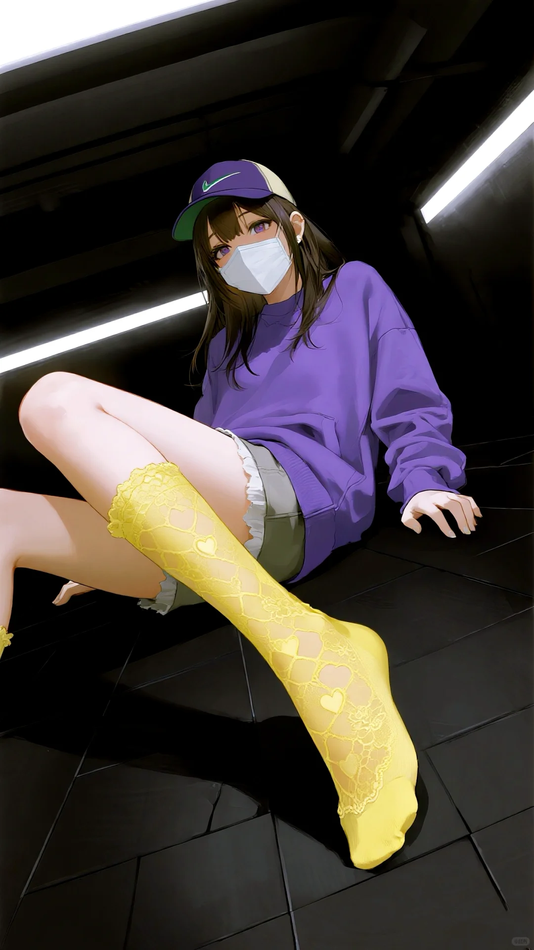 穿亮色袜子的女孩！