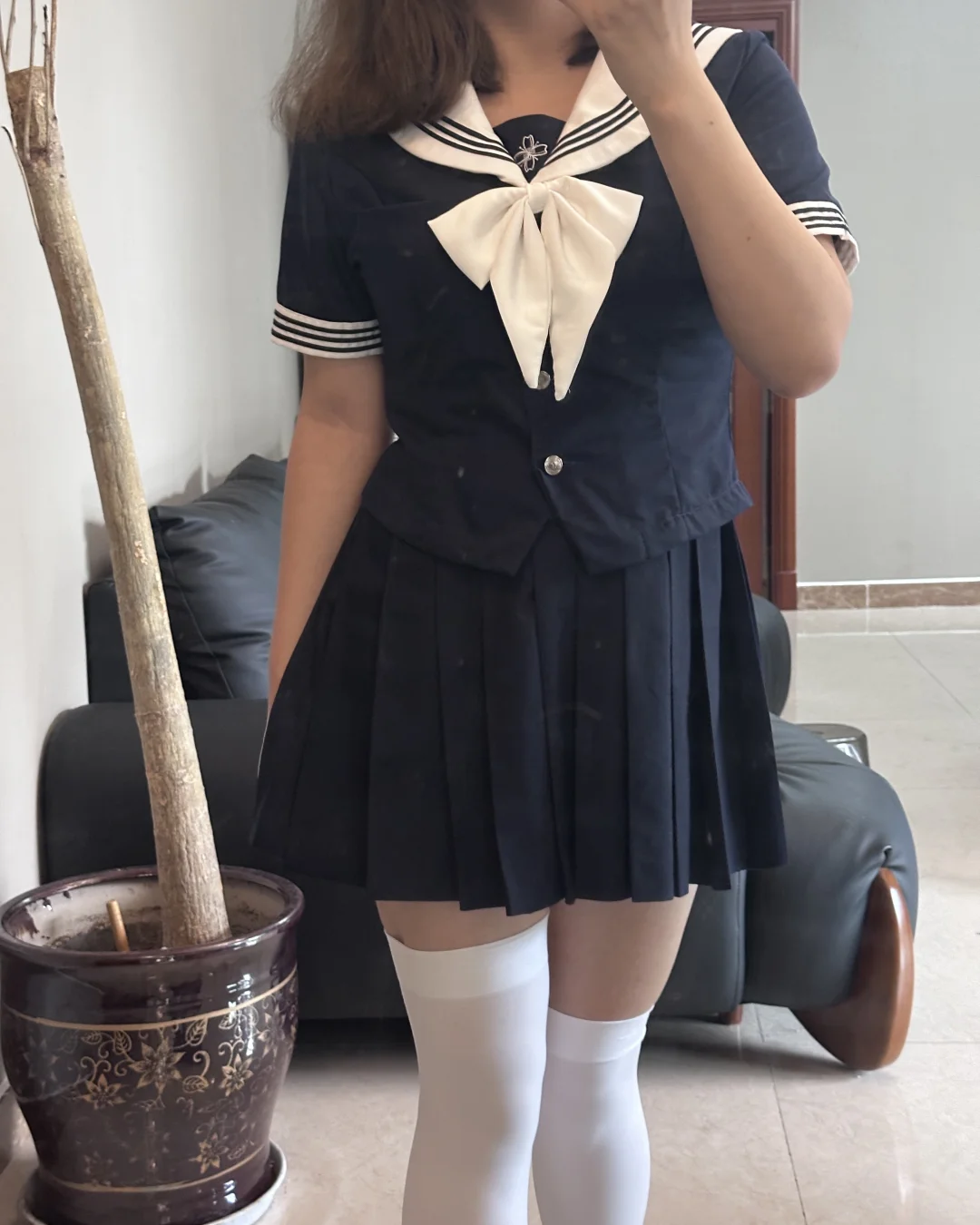 我宣布白色长筒袜就是水手服穿搭的神！