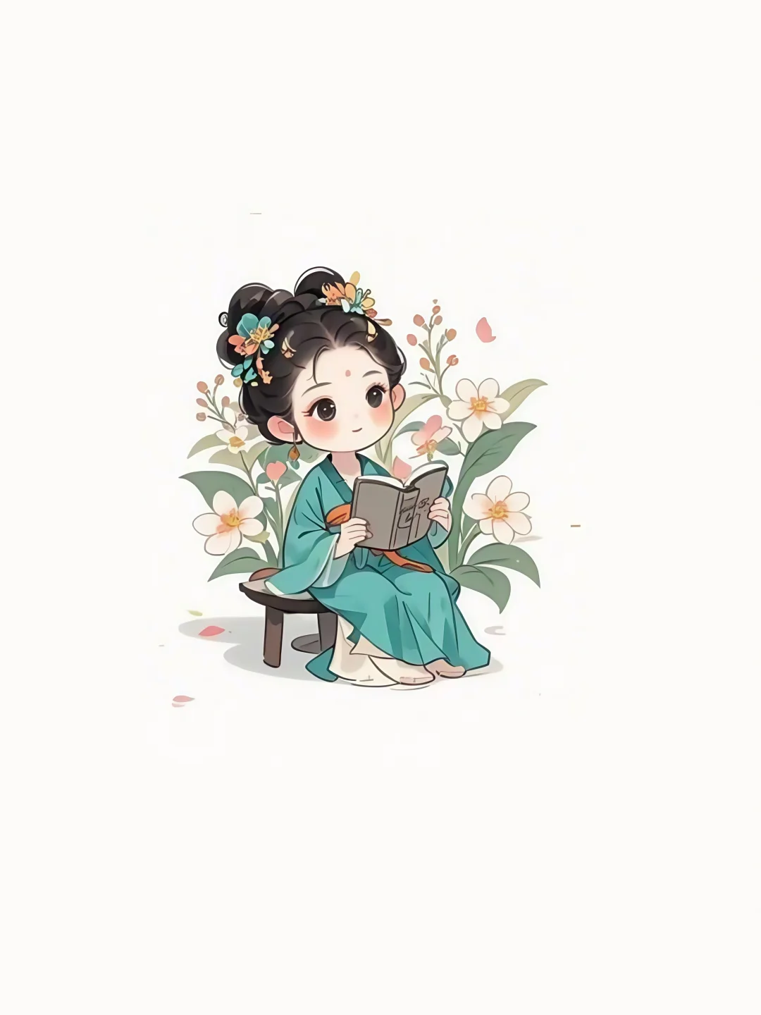 国潮/古风Q版唐装汉服可爱女孩人物画像