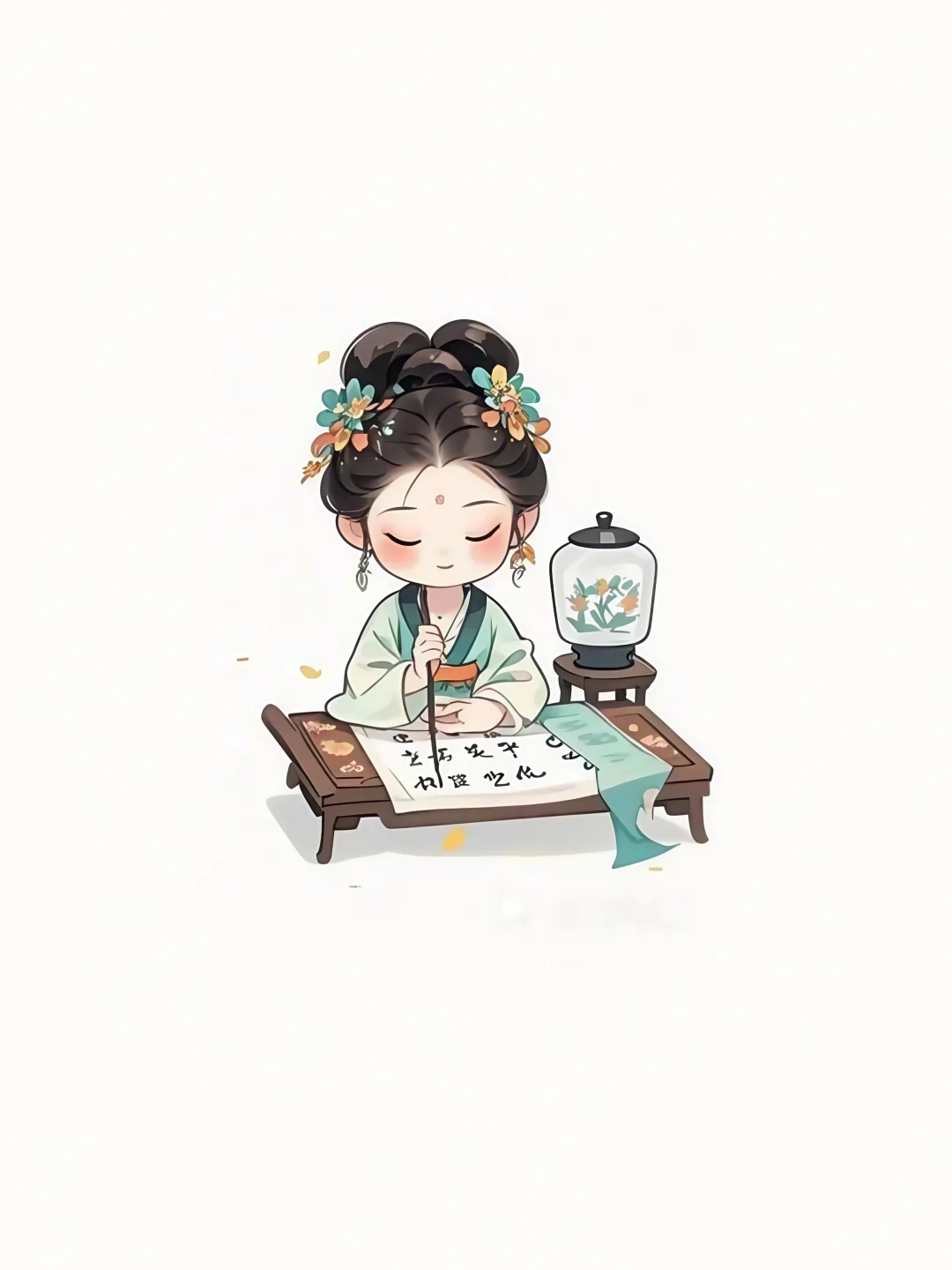 国潮/古风Q版唐装汉服可爱女孩人物画像