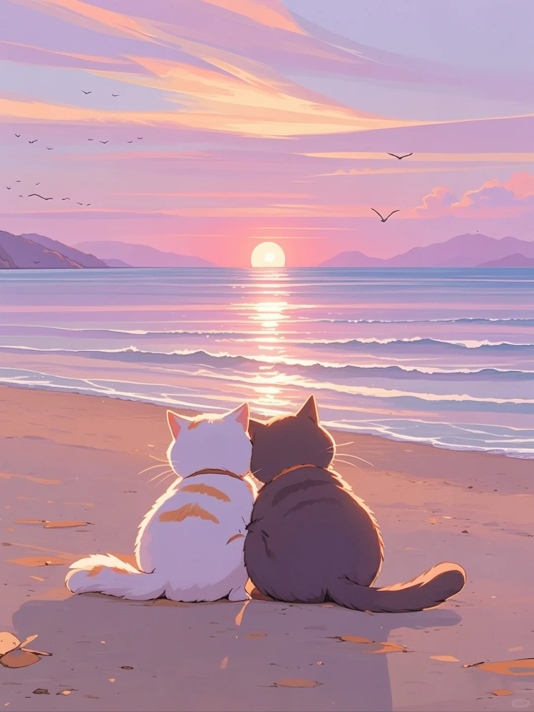 被这两只猫的 “日出浪漫” 戳到啦🌅