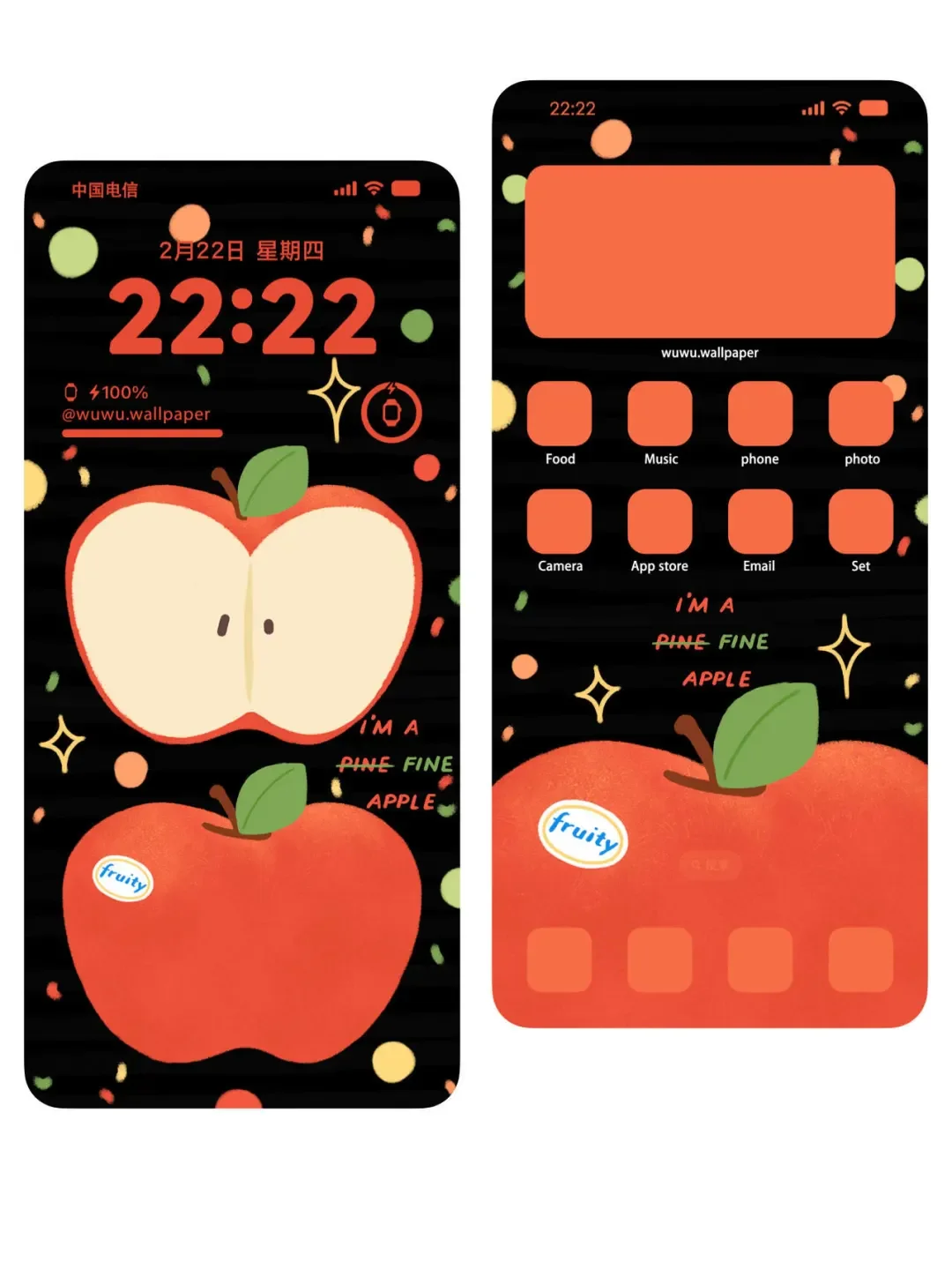青苹果&红苹果 🍏🍎 手机壁纸#小众壁纸