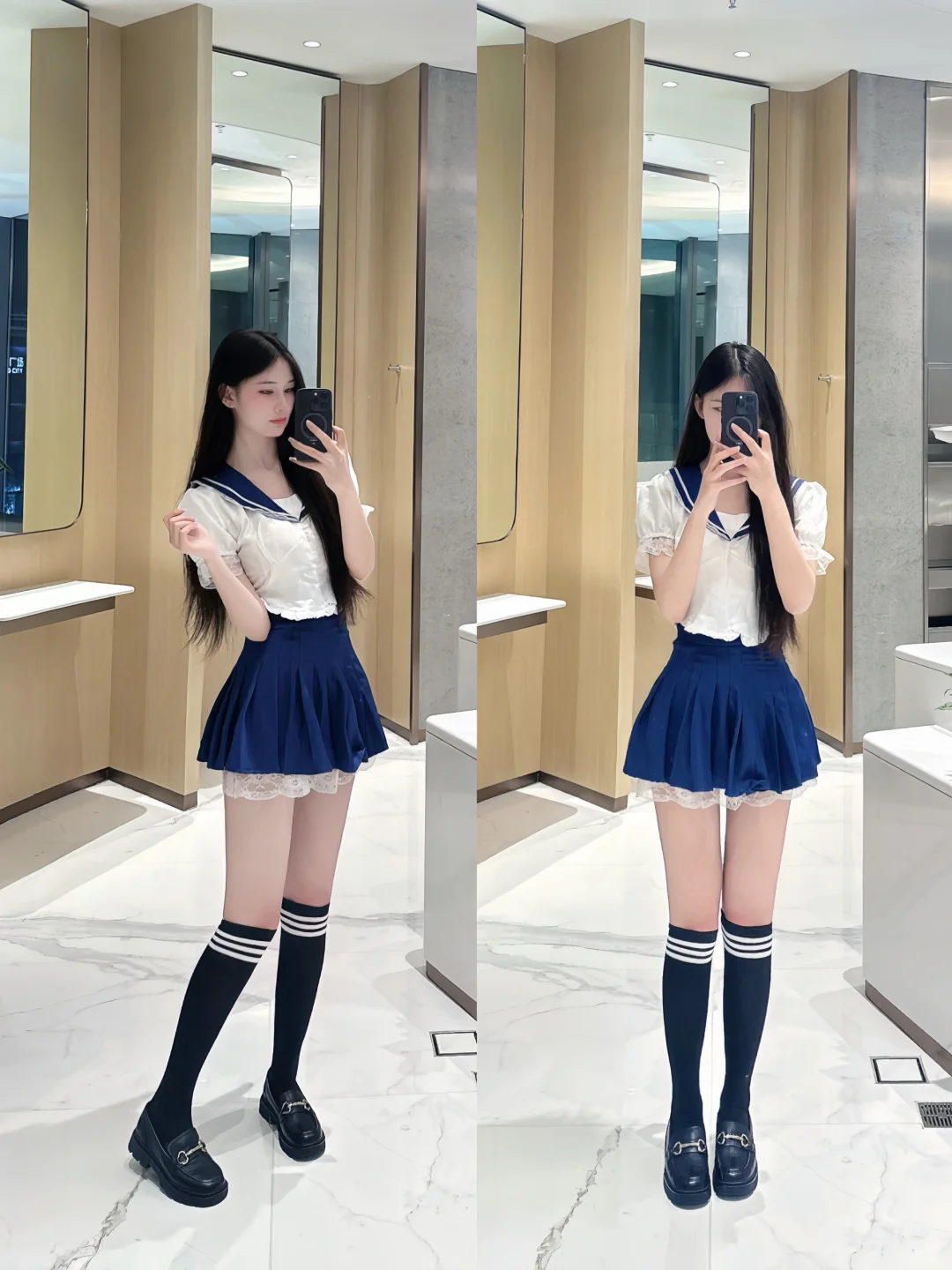 今日份ootd~水手服搭配长筒袜