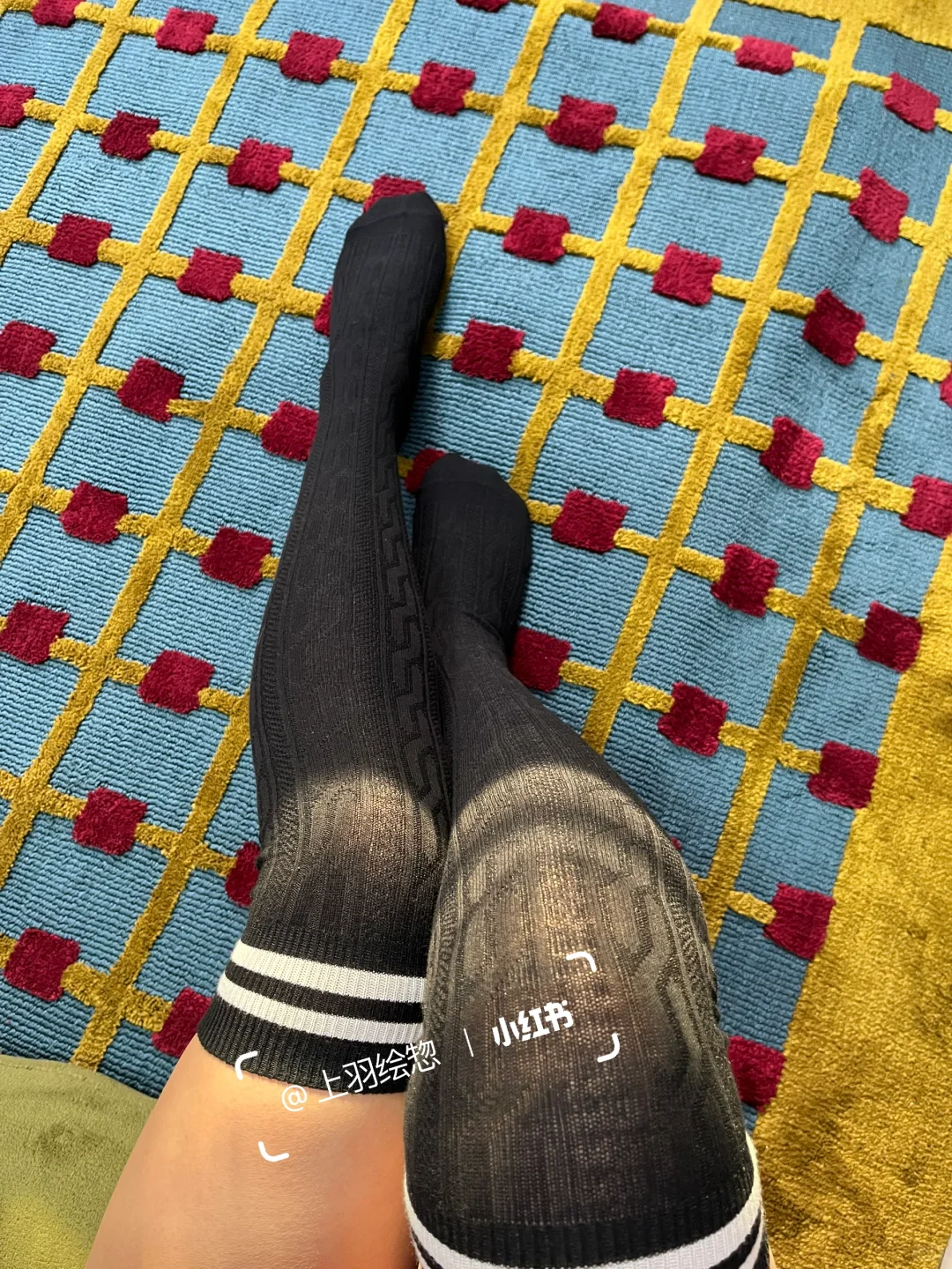 黑色学院风过膝小腿袜🧦