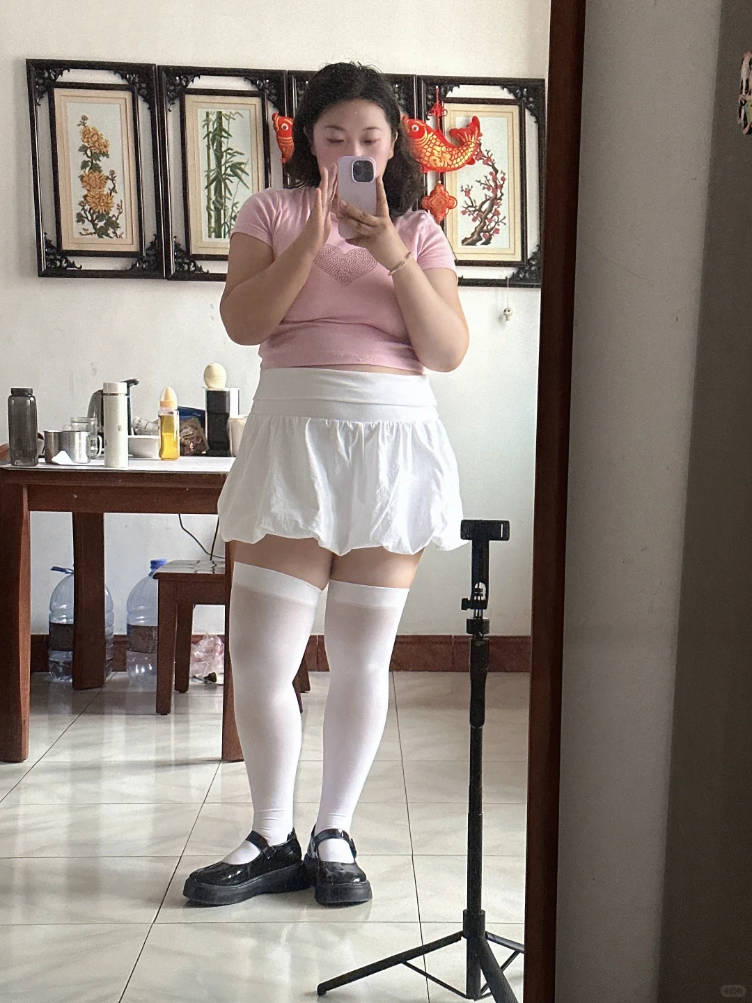 158cm160斤大码女孩夏季人生过膝袜分享