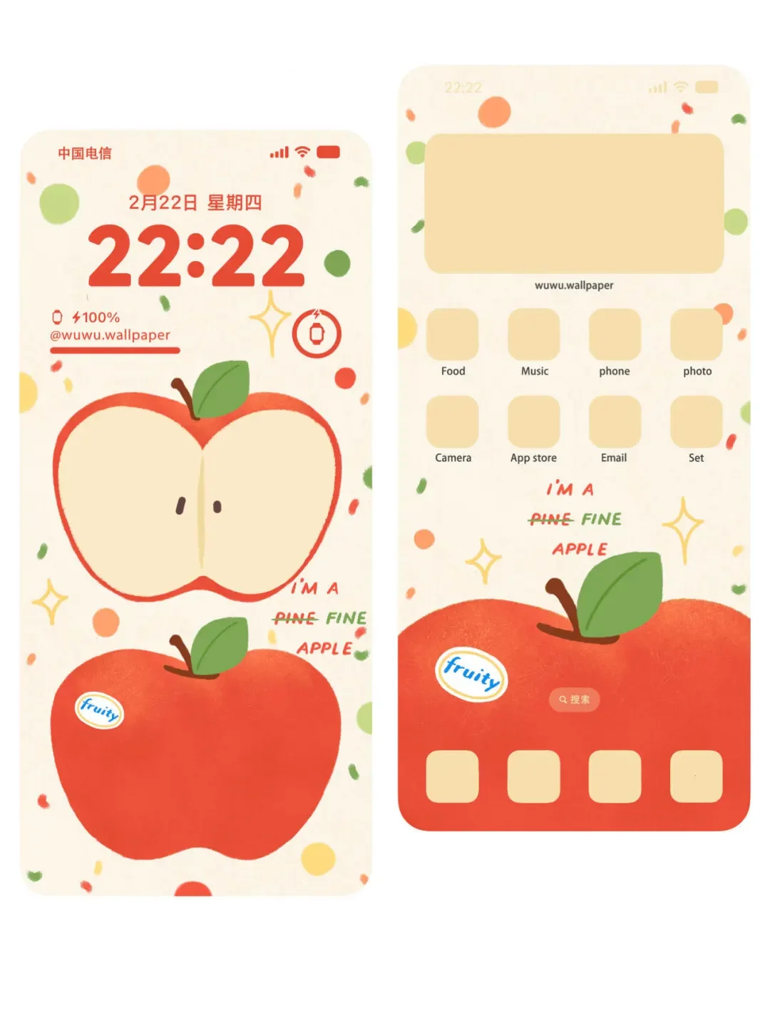 青苹果&红苹果 🍏🍎 手机壁纸#小众壁纸
