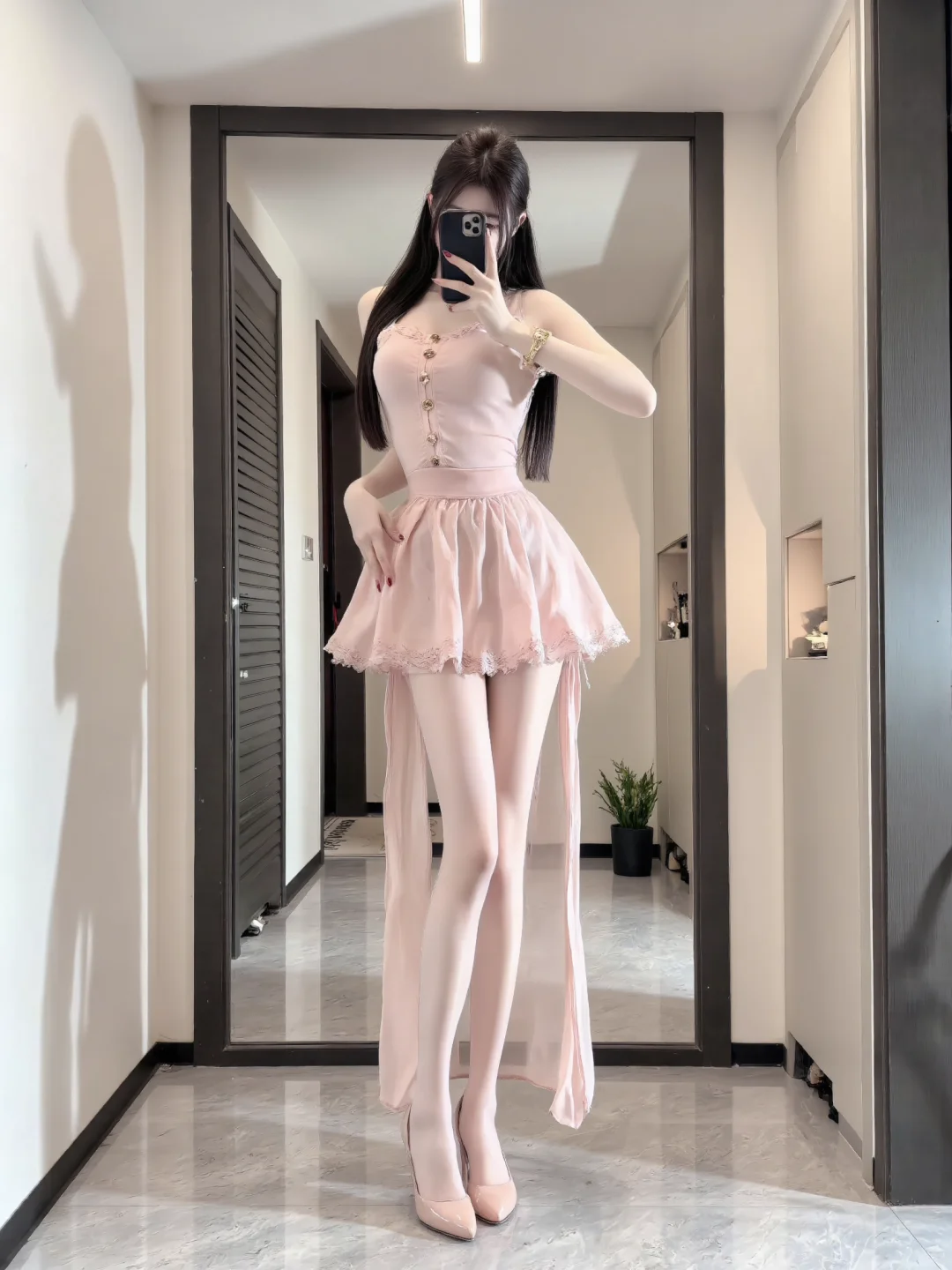 温柔夏日穿搭🌸甜美减龄粉色套装来啦！