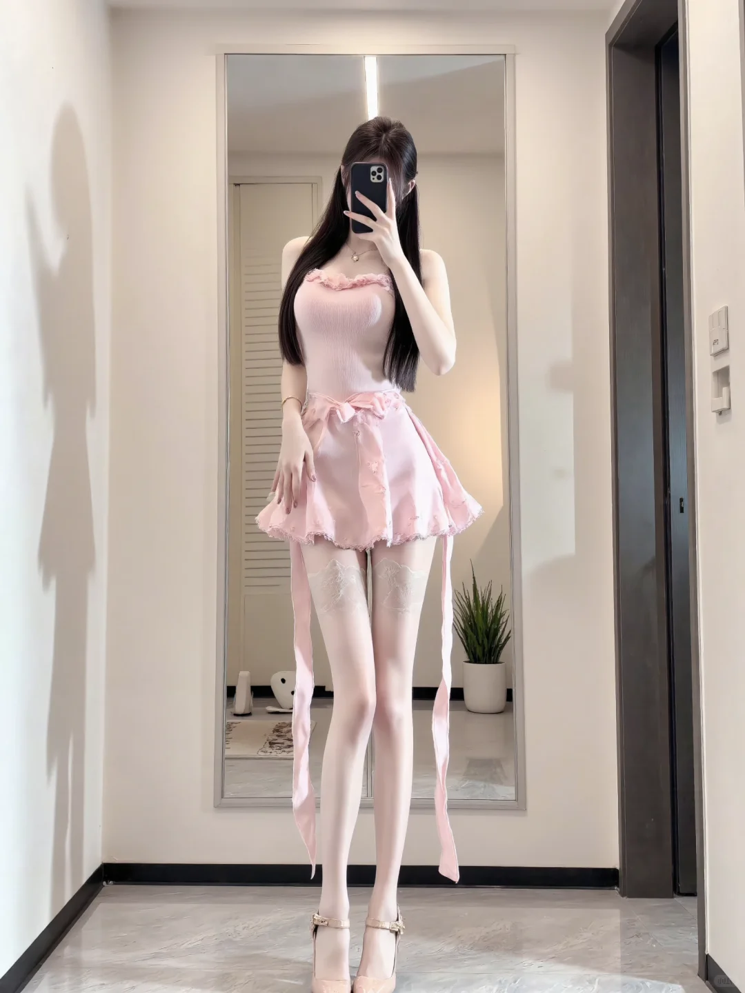 温柔夏日穿搭🌸甜美减龄粉色套装来啦！