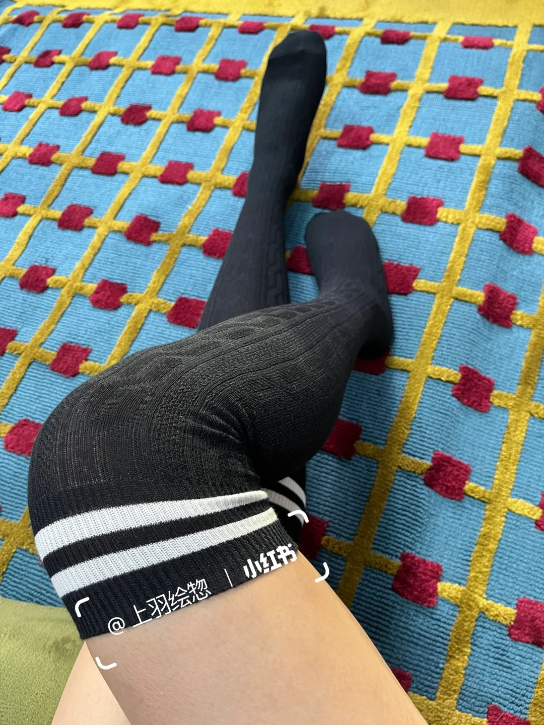 黑色学院风过膝小腿袜🧦