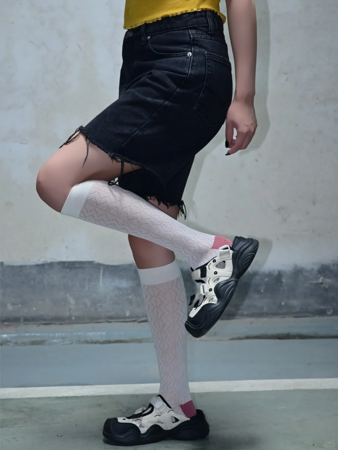 四色心动网眼长筒袜🧦｜撞色穿搭小心机！