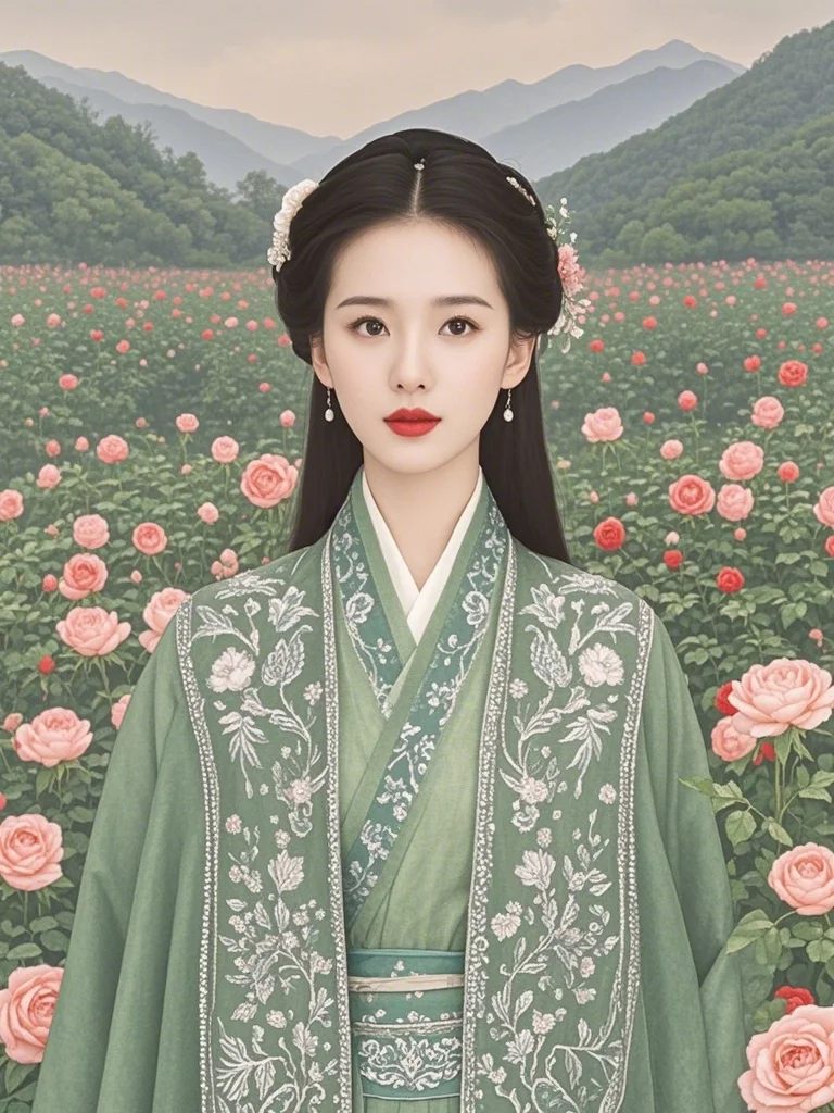 玫瑰花海中的诗诗