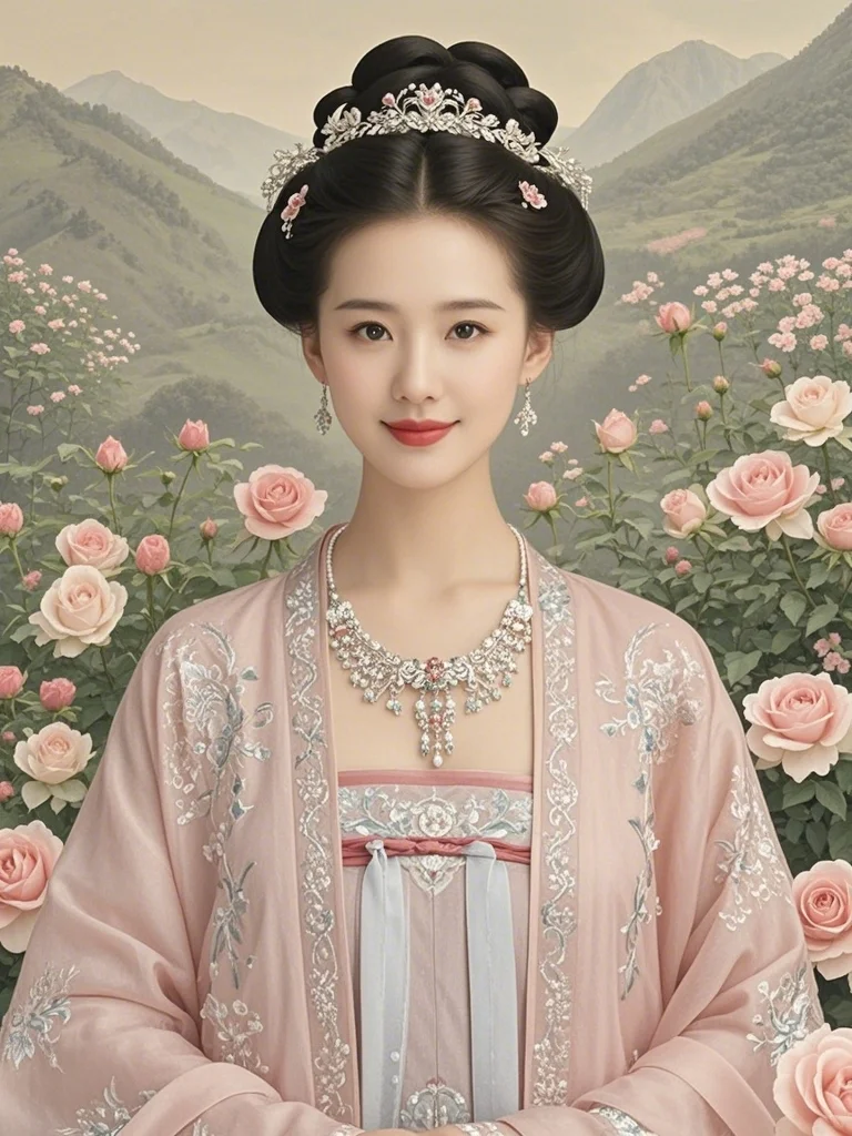 玫瑰花海中的诗诗