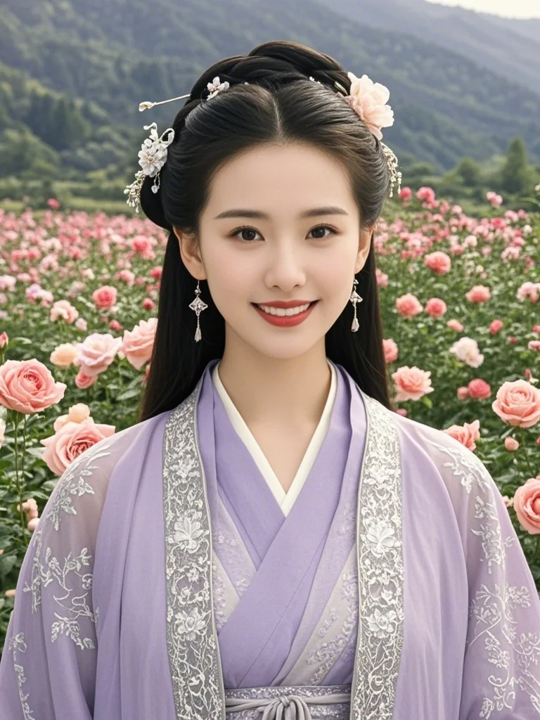 玫瑰花海中的诗诗