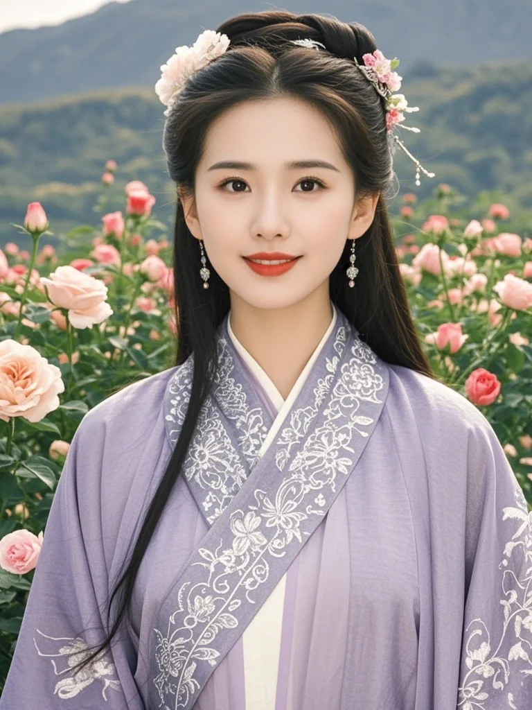 玫瑰花海中的诗诗