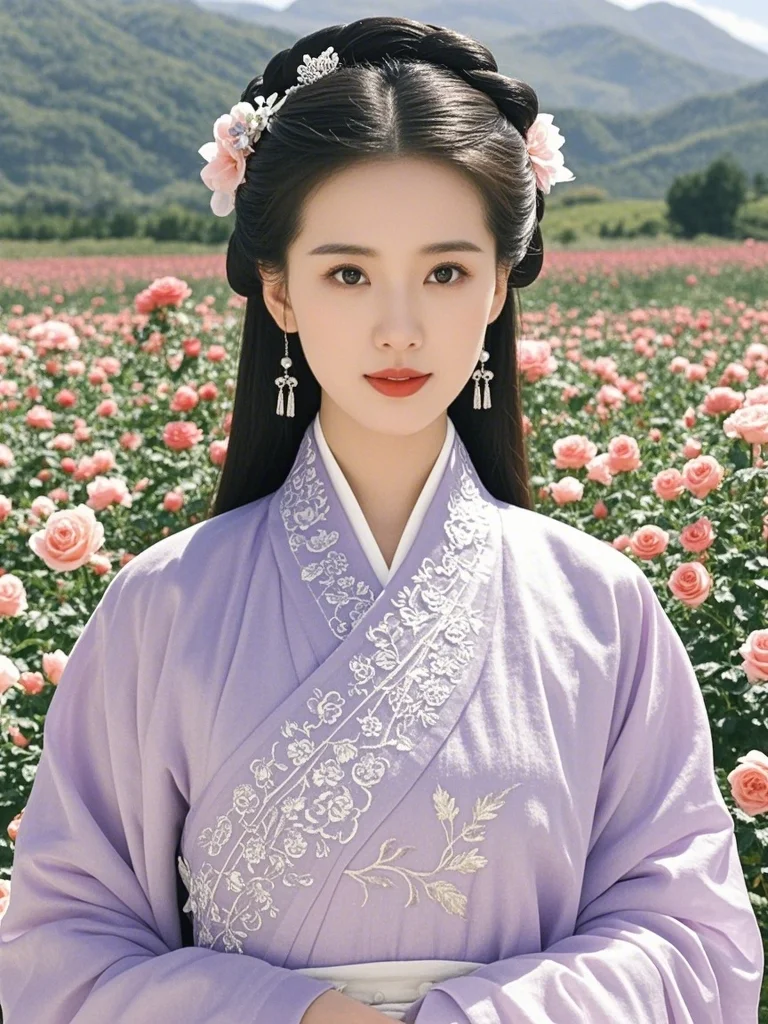 玫瑰花海中的诗诗