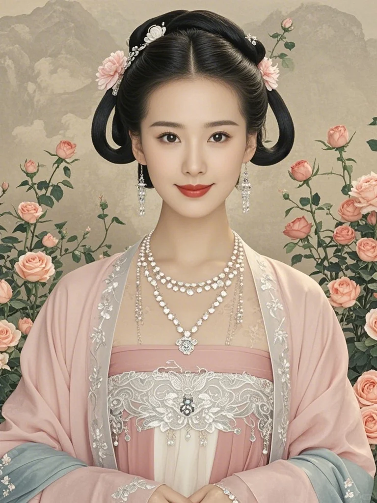 玫瑰花海中的诗诗