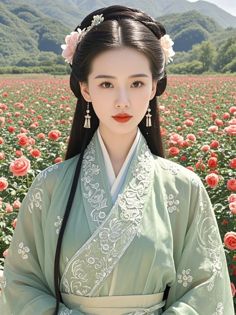 玫瑰花海中的诗诗