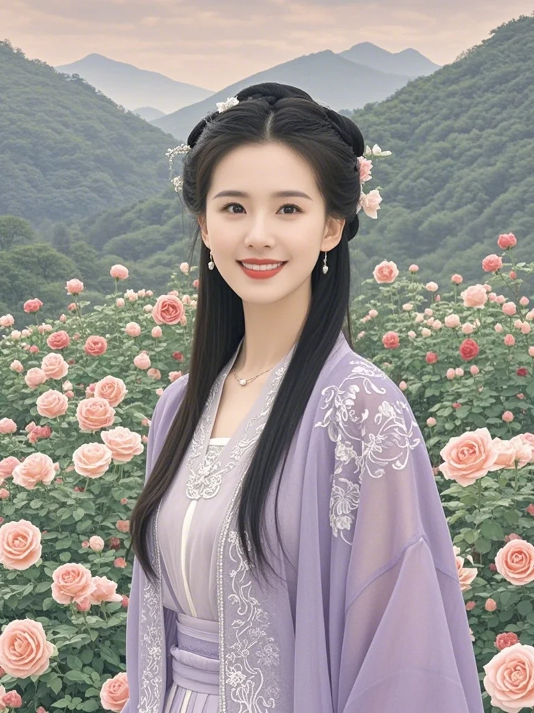 玫瑰花海中的诗诗