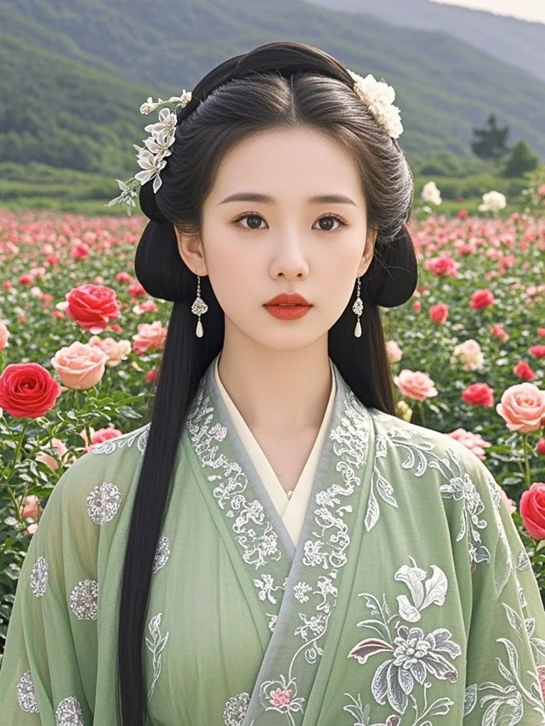 玫瑰花海中的诗诗