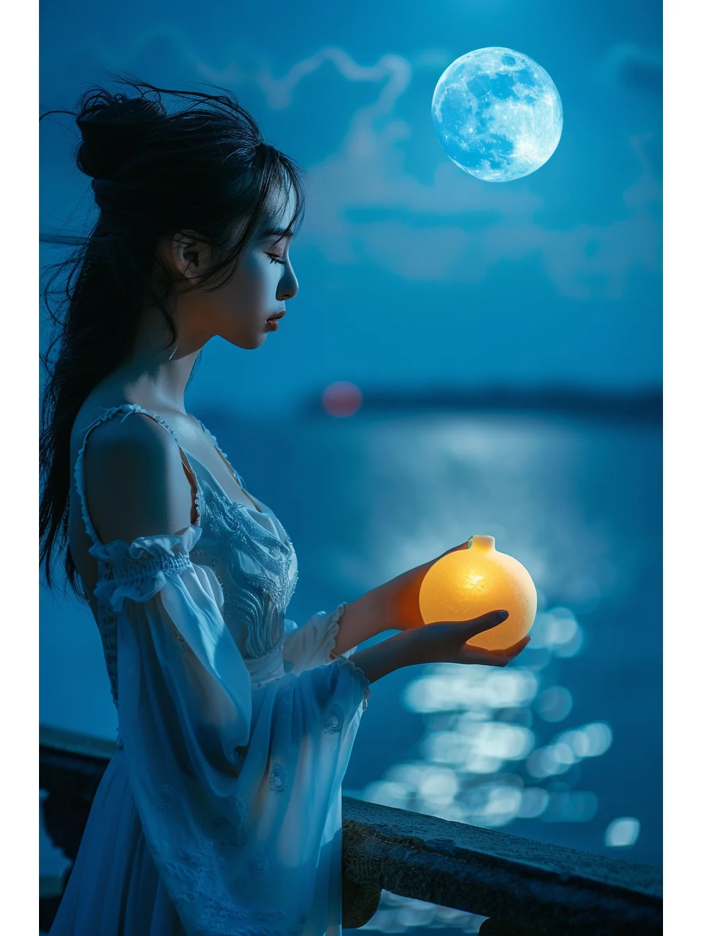 🌙 月光下的深沉美女,神秘又迷人 💫