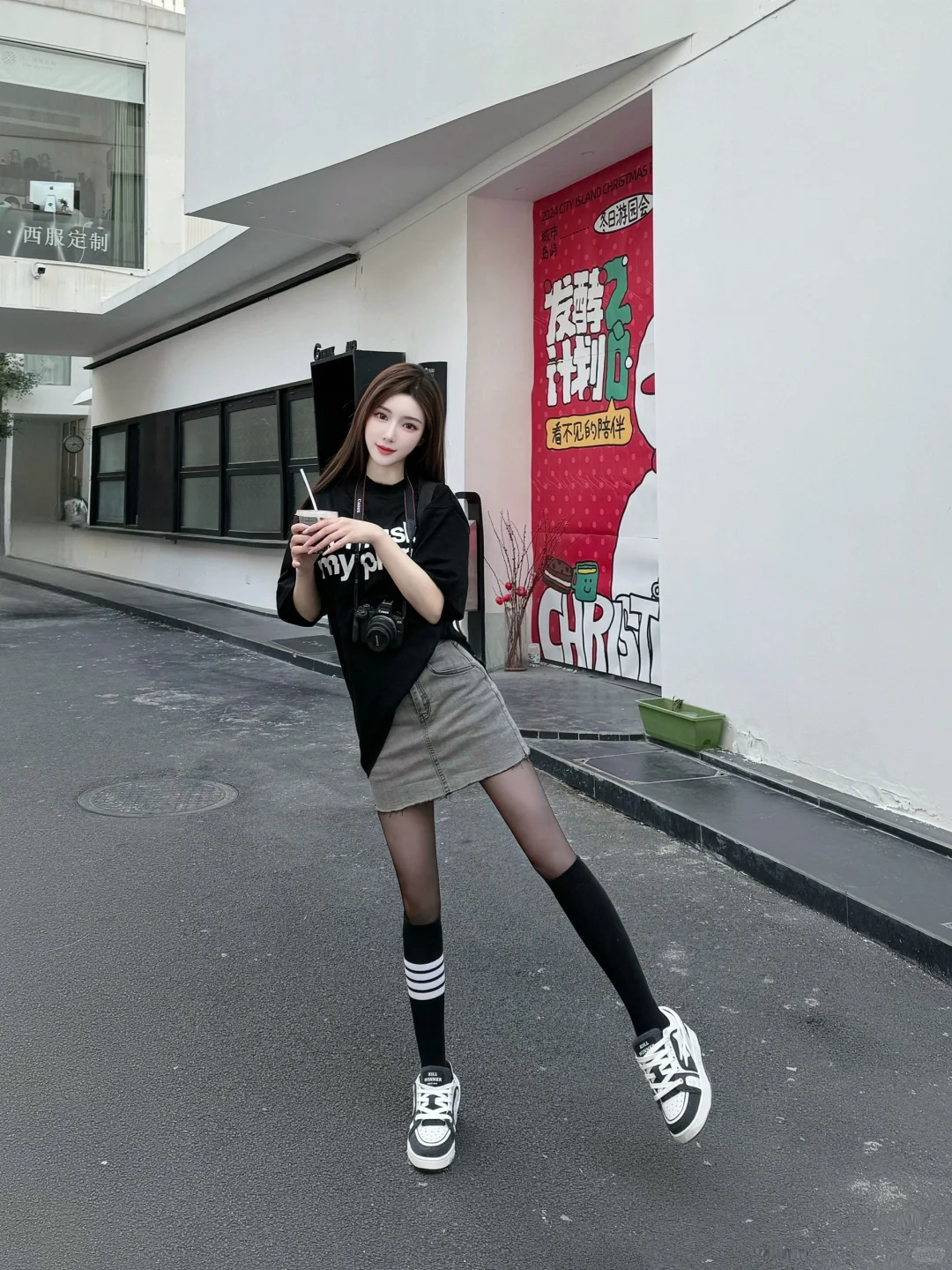 City walk！这位学姐超会穿耶～