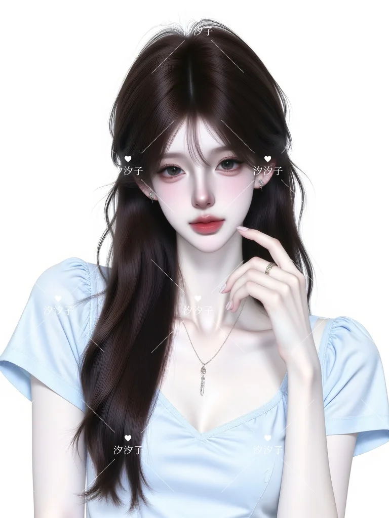 浅蓝系少女，自带清新滤镜✨