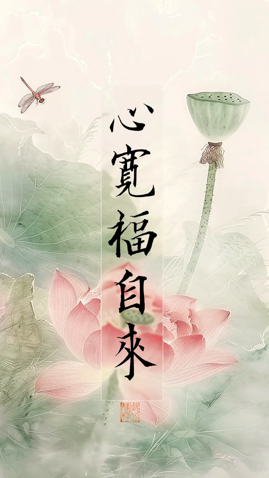 手写｜心静慧自开，心宽福自来｜禅意壁纸